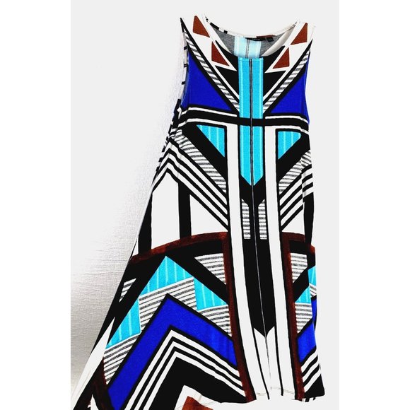 Apt. 9 Tank Shift Dress Women’s Geometric Sleeveless Stretch Scoop Neck Small - Picture 2 of 10
